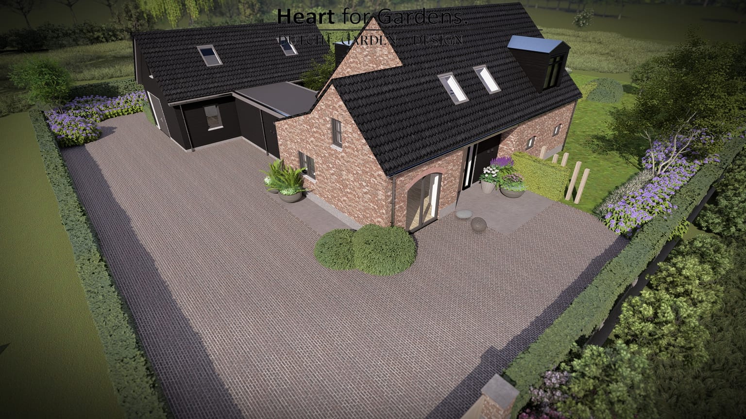 Eigentijdse luxe natuurlijke tuin afbeelding 16